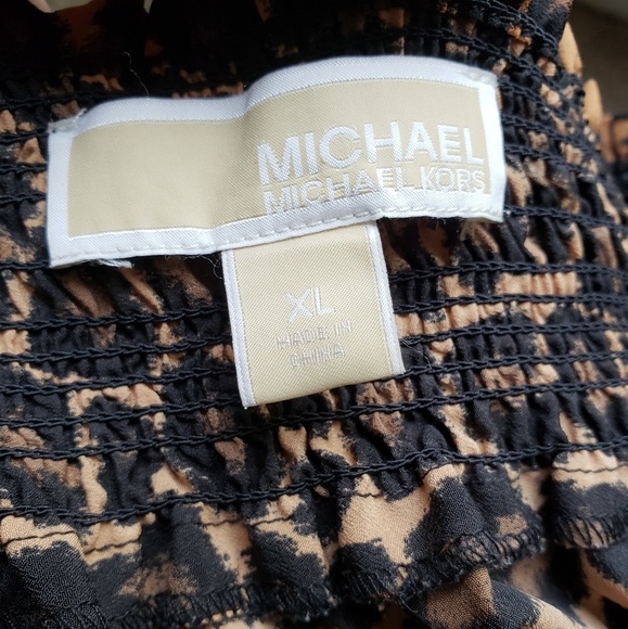 XL Michael Kors Off-Shoulder Cheetah Print Blouse - Picture 3 of 3